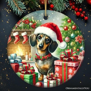 Festive Dachshund Delight Ornament, Joyful Gift and Decor for Christmas Tree| OrnamentallyYou - 1 of 4