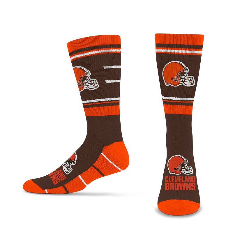 NFL Cleveland Browns Striped Running Crew Socks - L, 1 of 4