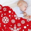 DSANE Christmas Snowflakes Pattern Christmas Throw Blanket Soft Fleece Christmas Blanket Cozy Flannel Throw for Couch Bed - 4 of 4