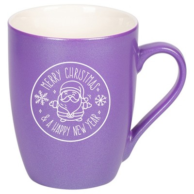 Elanze Designs Merry Christmas & A Happy New Year Santa Passion Purple 10 ounce New Bone China Coffee Cup Mug