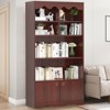 5-Tier Bookcase, 63 Inch Tall Bookshelf with Open Storage Shelves & Doors, Modern Wooden Floor Standing Display Storage Shelves, Home Decor Furniture - 4 of 4