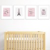 Big Dot of Happiness Paris, Ooh La La - Unframed Eiffel Tower Nursery and Kids Room Linen Paper Wall Art - Set of 4 - Artisms - 8 x 10 inches - image 2 of 4