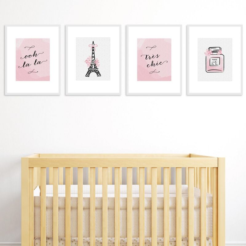 Big Dot of Happiness Paris, Ooh La La - Unframed Eiffel Tower Nursery and Kids Room Linen Paper Wall Art - Set of 4 - Artisms - 8 x 10 inches, 2 of 8