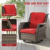 YARDSIGHT Outdoor Swivel Patio Chair with High Back – All-Weather PE Wicker Rattan Chair with Waterproof Cushion for Porch, Deck, Backyard & Balcony - 4 of 4