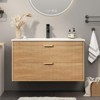 Bathroom Vanity with 2 Storage Darwers, Floating Wall Mounted Vanity with Sink, Faucet, Drain - 3 of 4
