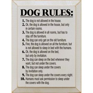 Slickblue Rustic Dog Lover Wall Decor – 10 Funny Dog Rules Sign – Pet Humor Wooden Accent – 9x12 inches, Color Options - 1 of 3