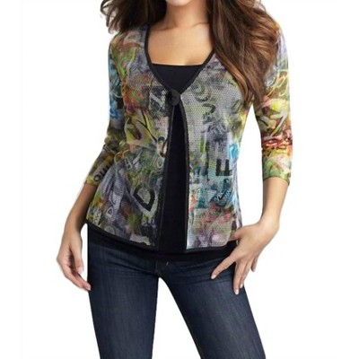 Women's Collage One-Button Cardigan - ANGEL