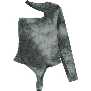 GUESS Womens Tie-Dyed One-Shoulder Bodysuit Jumpsuit - 1 of 1