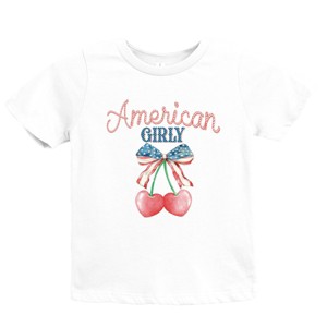 The Juniper Shop American Girly Cherries Coquette Youth Short Sleeve Tee - 1 of 4