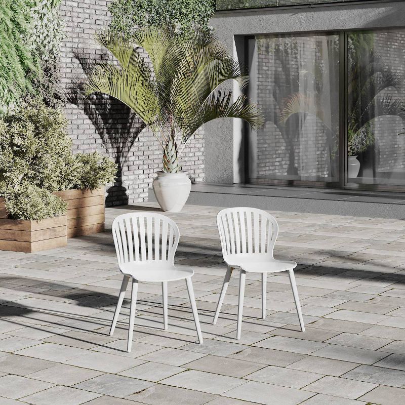 Amazonia 2pc SolaceSeat Outdoor Patio Dining Chairs Armless Chairs, 3 of 7