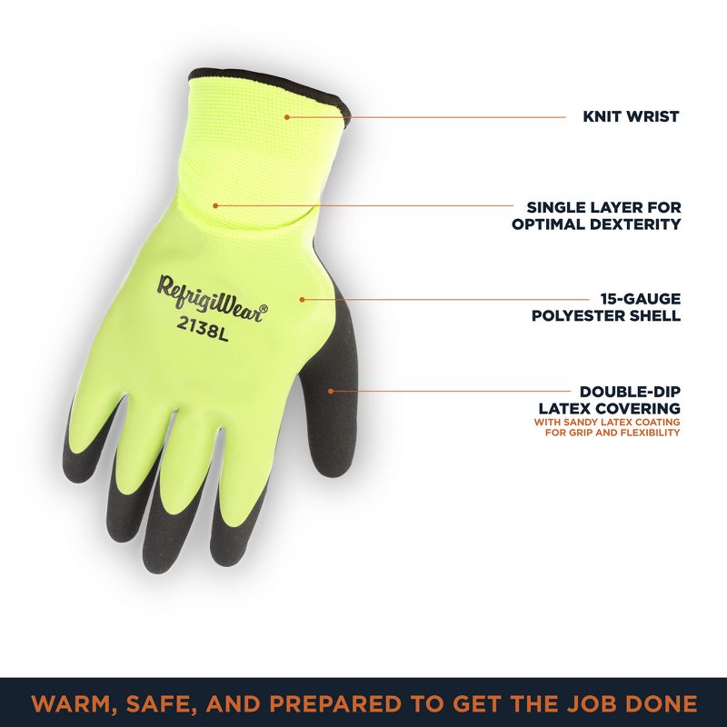 RefrigiWear Waterproof Double Dip Knit Work Glove, 3 of 7