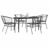 vidaXL 5 Piece Patio Dining Set Black Poly Rattan Glass - 2 of 4