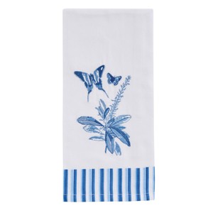 Patricia Heaton Home Blue Butterfly Embroidered Dishtowel Set of 2 - 1 of 4