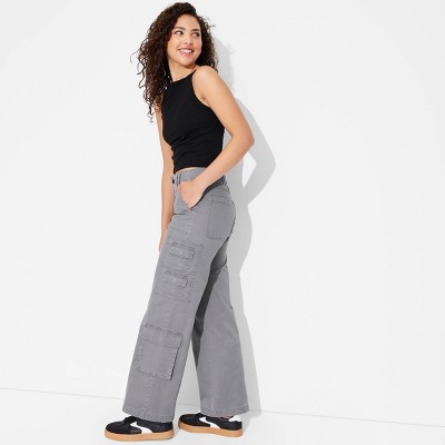 Women's Mid-Rise Straight Leg Cargo Pants - Wild Fable™