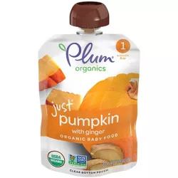 Plum Organics Stage 1 Veggie Just Pumpkin with Ginger Baby Meals - 3.5oz