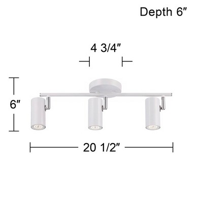 White Metal 3-Head LED Ceiling Track Light Fixture