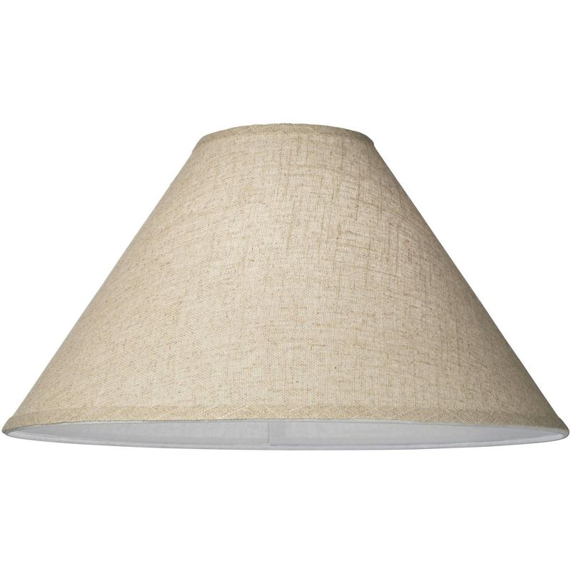 Springcrest Set of 2 Lamp Shades Fine Burlap Beige Large 6" Top x 19" Bottom x 12" High Spider Replacement Harp and Finial Fitting, 4 of 9