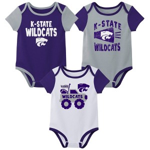 NCAA Kansas State Wildcats Infant Boys' 3pk Bodysuit - 1 of 4