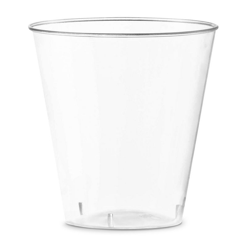 Smarty Had A Party 2 oz. Clear Round Plastic Disposable Shot Glasses (1200 Glasses), 1 of 2