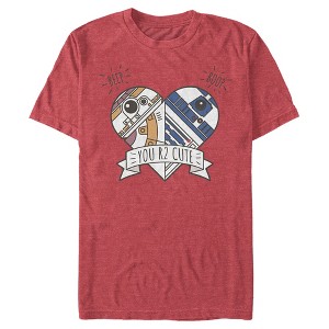 Men's Star Wars The Force Awakens ValentineCute Droid Heart T-Shirt - 1 of 4