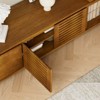BEAFUP 63" Mid-Century Modern Extendable TV Stand for TVs up to 75", Farmhouse Cabinet for Living Room with Storage & Adjustable Panel, Brown Ebony - 4 of 4
