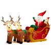Costway 7.2 FT Long Christmas Inflatable Santa on Sleigh w/ LED Lights Dog & Gifts Yard - 2 of 4
