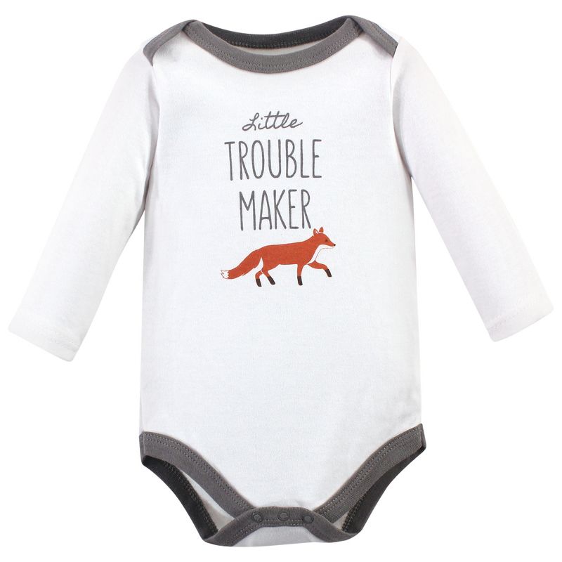 Hudson Baby Infant Boy Cotton Long-Sleeve Bodysuits, Little Fox, 5 of 6