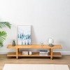 Living Room TV Stand, Bamboo Coffee Table, Entertainment Center, Media Console, Double-Tier Shelving Unit - 2 of 4