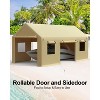 13"x20" Heavy Duty Portable Carport Garage with Reinforced Steel Poles, 4 Roll-Up Doors, and Ventilated Windows—protecting pickups, boats - 3 of 4
