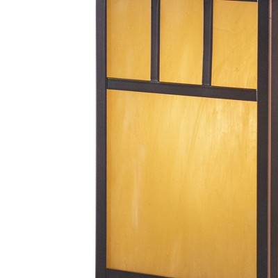 Mission Burnished Bronze Outdoor Post Light with Honey Opal Glass