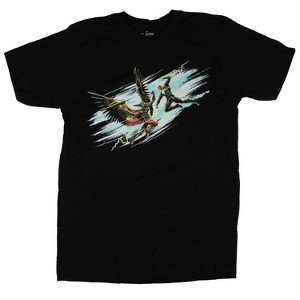 Black Adam Hawkman Vs Black Adam Men's Black T-Shirt - 1 of 3