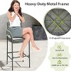 All Weather PE Rattan Bar Chairs Set of 4 with Armrests and Seat Cushions for Porch Backyard - 4 of 4