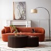 Nesting Coffee Table Set of 2,Creative Moon Round Wood Coffee Table,Handcrafted Side Tables Accent Luxury End Table for Apartment-Cuddlewood - 4 of 4