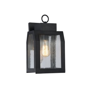 Chloe Lighting Milton Industrial-Style 1 Light Textured Black Outdoor Wall Sconce 14" Tall - 1 of 4