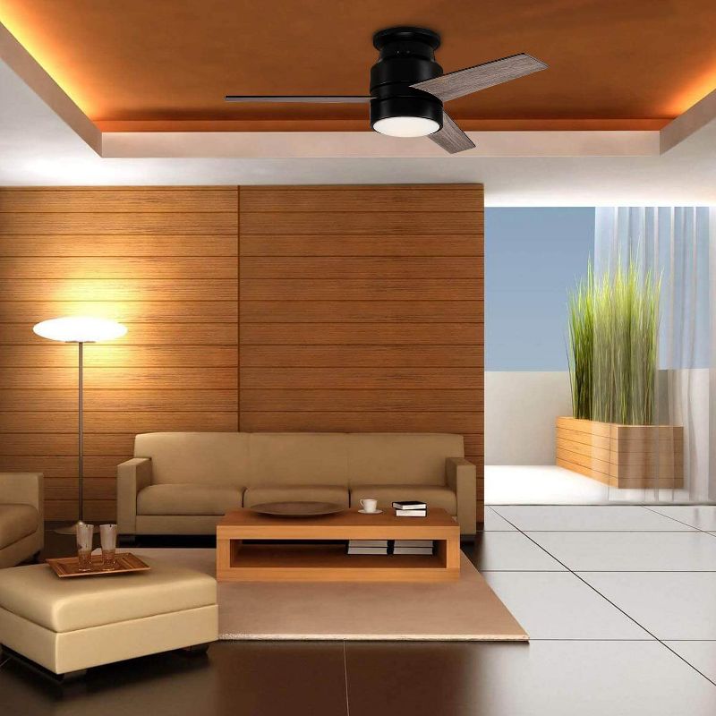 42" Matte Black Ceiling Fan with Frosted White Glass Light (Includes Remote)- Hearth Brands, 2 of 8