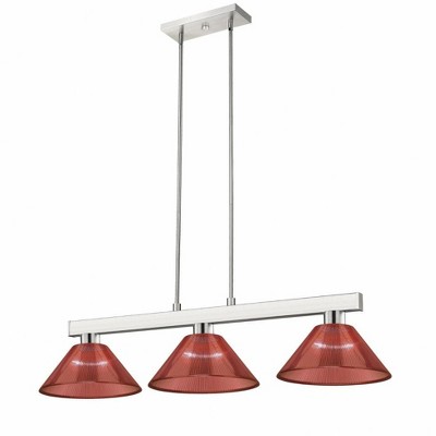 Modern 3-Light Steel Fixture with Adjustable Rods - Perfect for Game Room or Home Decor
