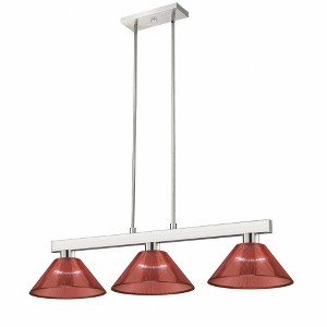 Modern 3-Light Steel Fixture with Adjustable Rods - Perfect for Game Room or Home Decor - 1 of 3