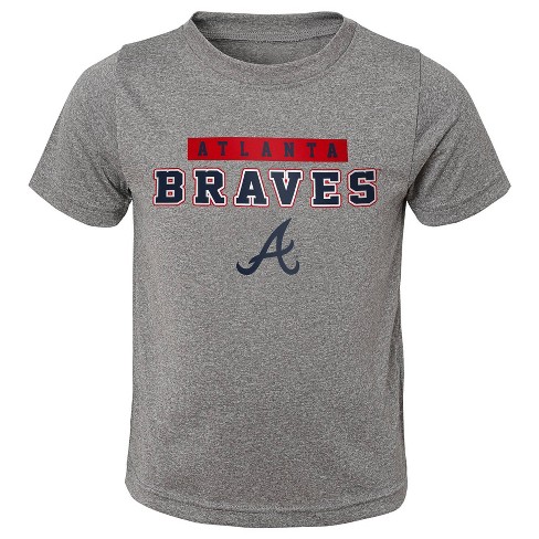 Mlb Atlanta Braves Boys' Gray Poly T-shirt : Target