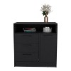 NicBex Modern Wooden Dresser with 3 Spacious Drawers and 1 Door Minimalist Closet Storage for Bedroom, Living Room, Hallway - 3 of 4