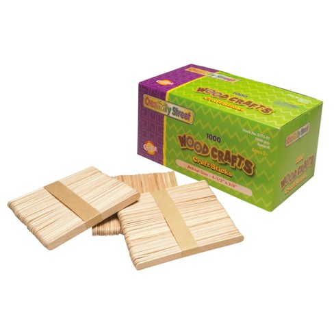 1000 Natural Standard Size Wood Craft Sticks Natural Popsicle