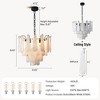 21.6-31.5" Luxury Round Alabaster Black Chandeliers - 4 of 4