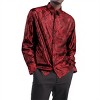 Cloudstyle Mens Floral Rose Print Long Sleeve Dress Shirt for Prom Wedding - 3 of 4