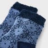 Women's Poinsettia Double Lined Cozy Ankle Socks - Auden™ Denim Blue 4-10: Knit Fairies Pattern, Lightweight, Machine Washable - 3 of 3