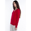 JENNIE LIU Women's 100% Pure Cashmere Long Sleeve Ava V Neck Pullover Sweater - 3 of 3