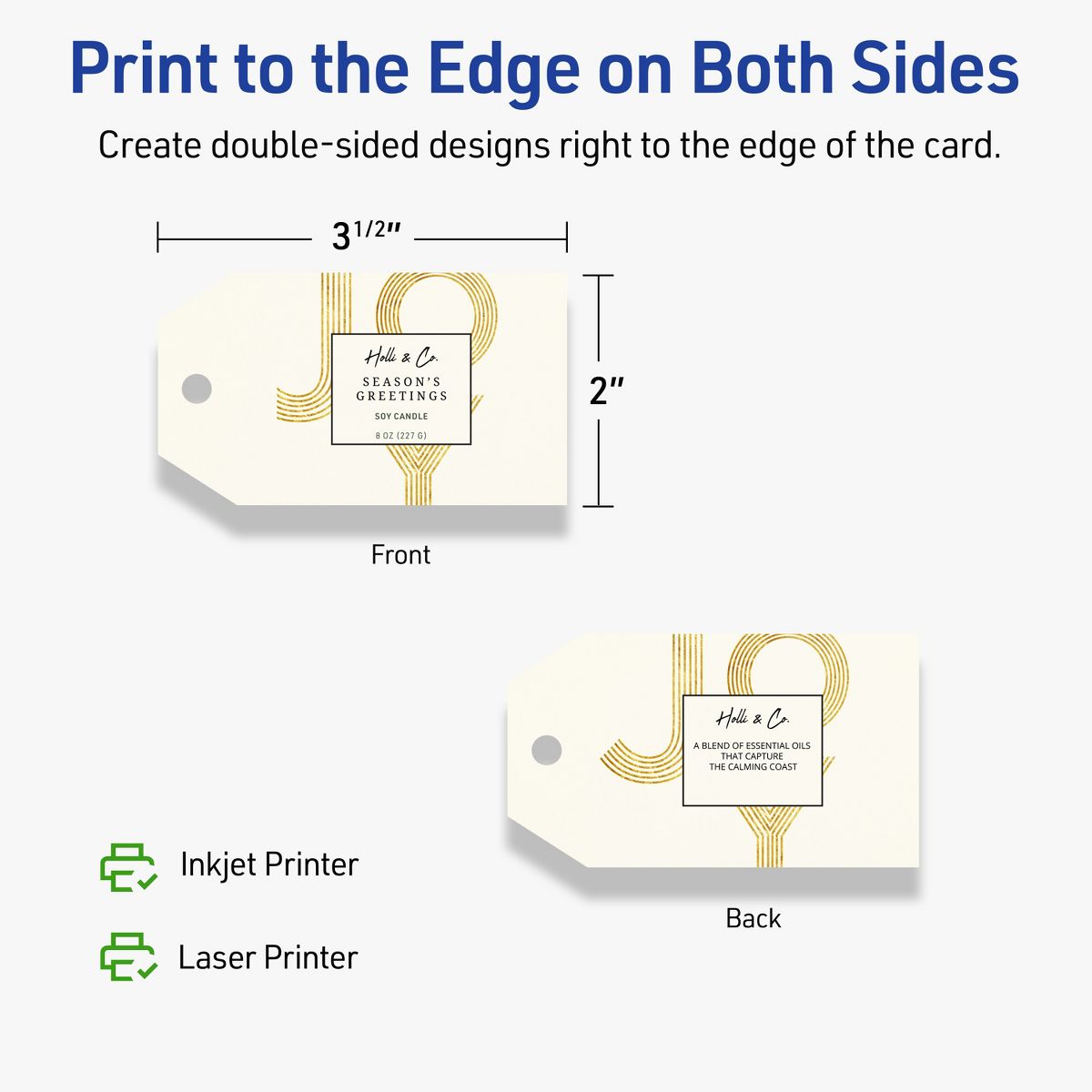 2" x 3-1/2" Rectangular Banner, Matte Ivory Printable Tags - thumbnail 6