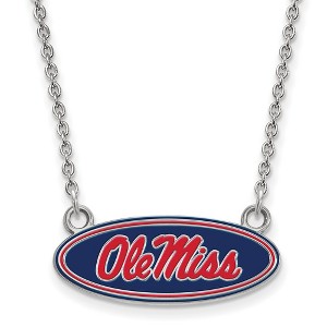 Black Bow Jewelry Sterling Silver Mississippi Rebels NCAA Necklace 18 Inch - 1 of 4