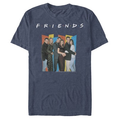 Men's Friends Group Geometric Pose T-shirt - Navy Blue Heather - 3x 