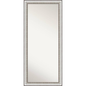 29" x 65" Non-Beveled Salon Silver Leaner Mirror: Wall Mountable, Polystyrene Frame - Amanti Art - 1 of 4