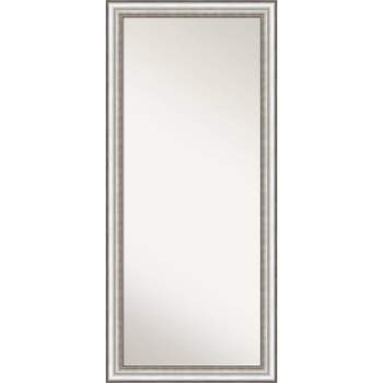 29" x 65" Non-Beveled Salon Silver Full Length Floor Leaner Mirror - Amanti Art
