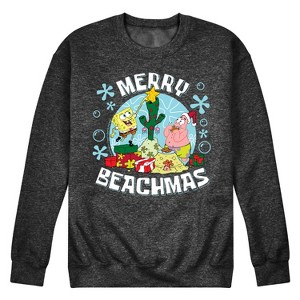 Men's - SpongeBob SquarePants - Merry Beachmas Patrick Star Graphic Fleece Sweatshirt - 1 of 4